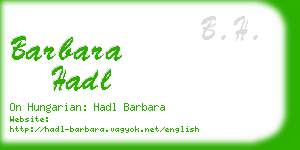barbara hadl business card
